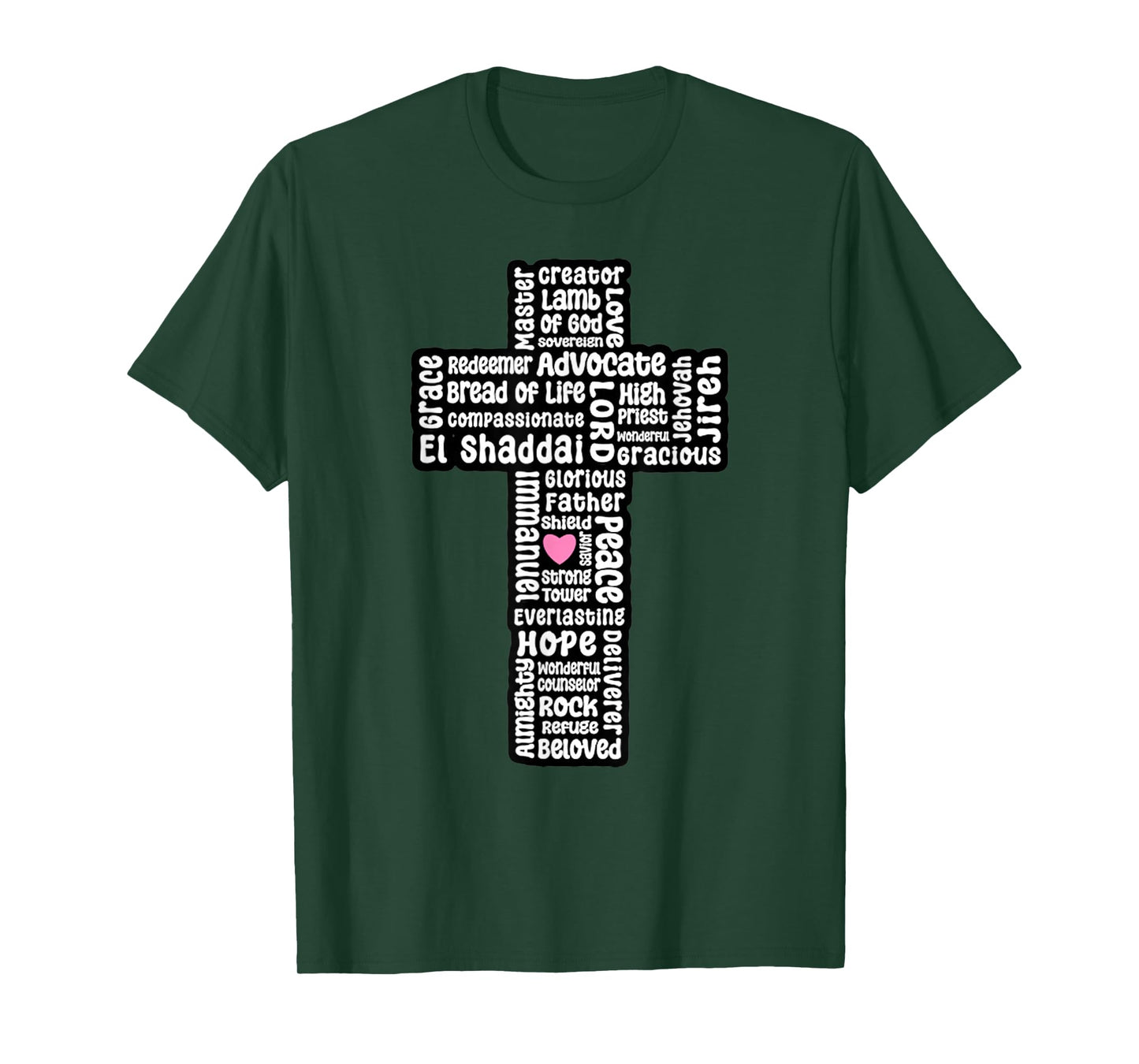 Funny Names of Jesus Cross - Christian Art T-Shirt