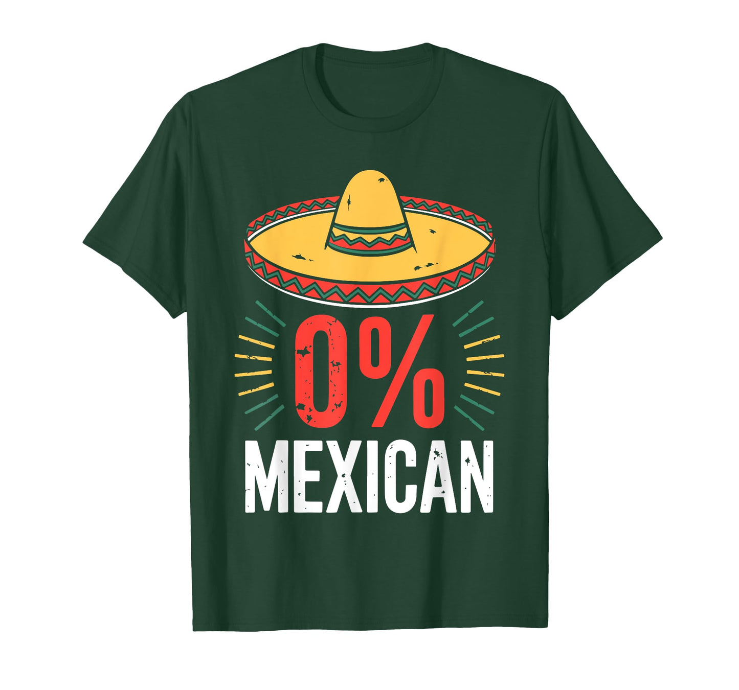 0% Mexican Shirt Funny Men Women Cinco De Mayo Sombrero T-Shirt