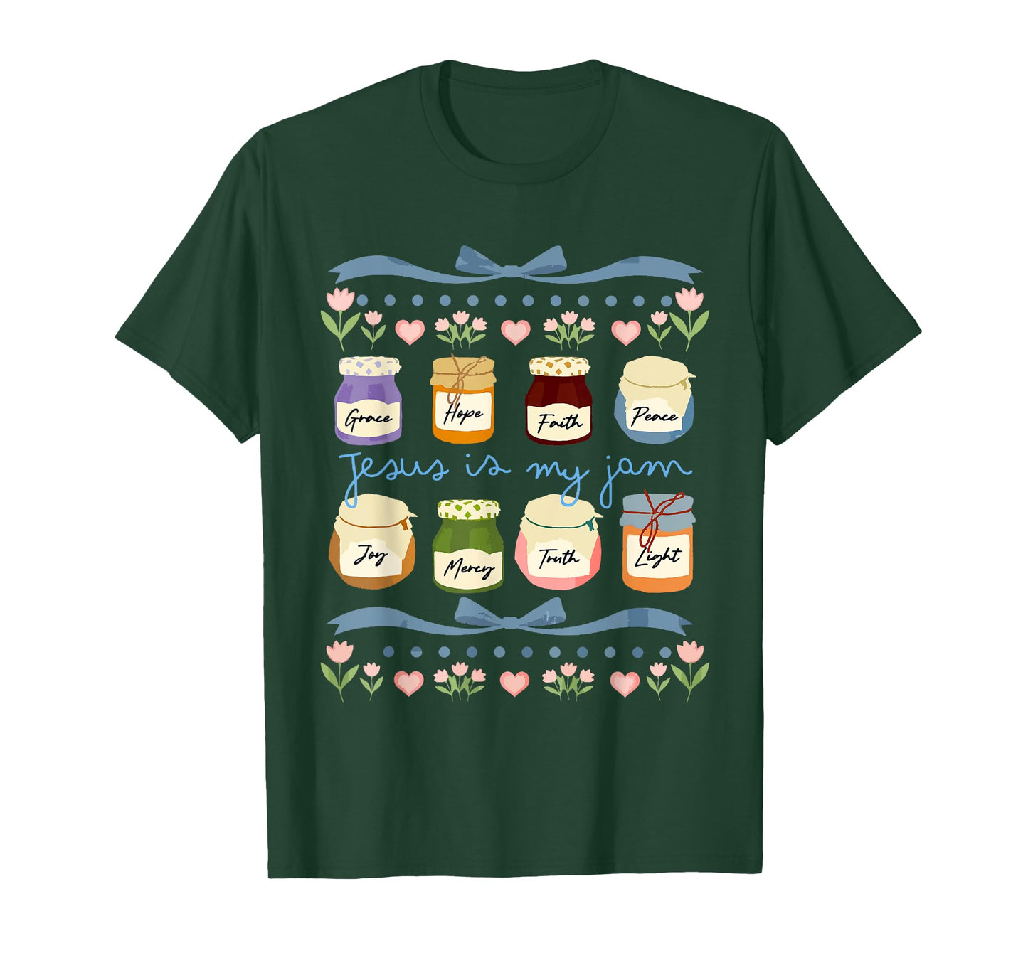 Jesus is My Jam and Im Here to Spread Christian Coquette Bow T-Shirt