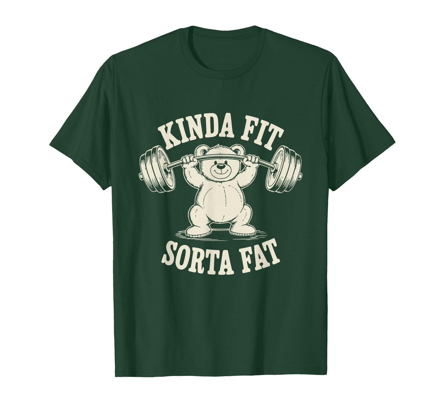 Kinda Fit Sorta Fat Funny Gym Cute Bear Retro T-Shirt