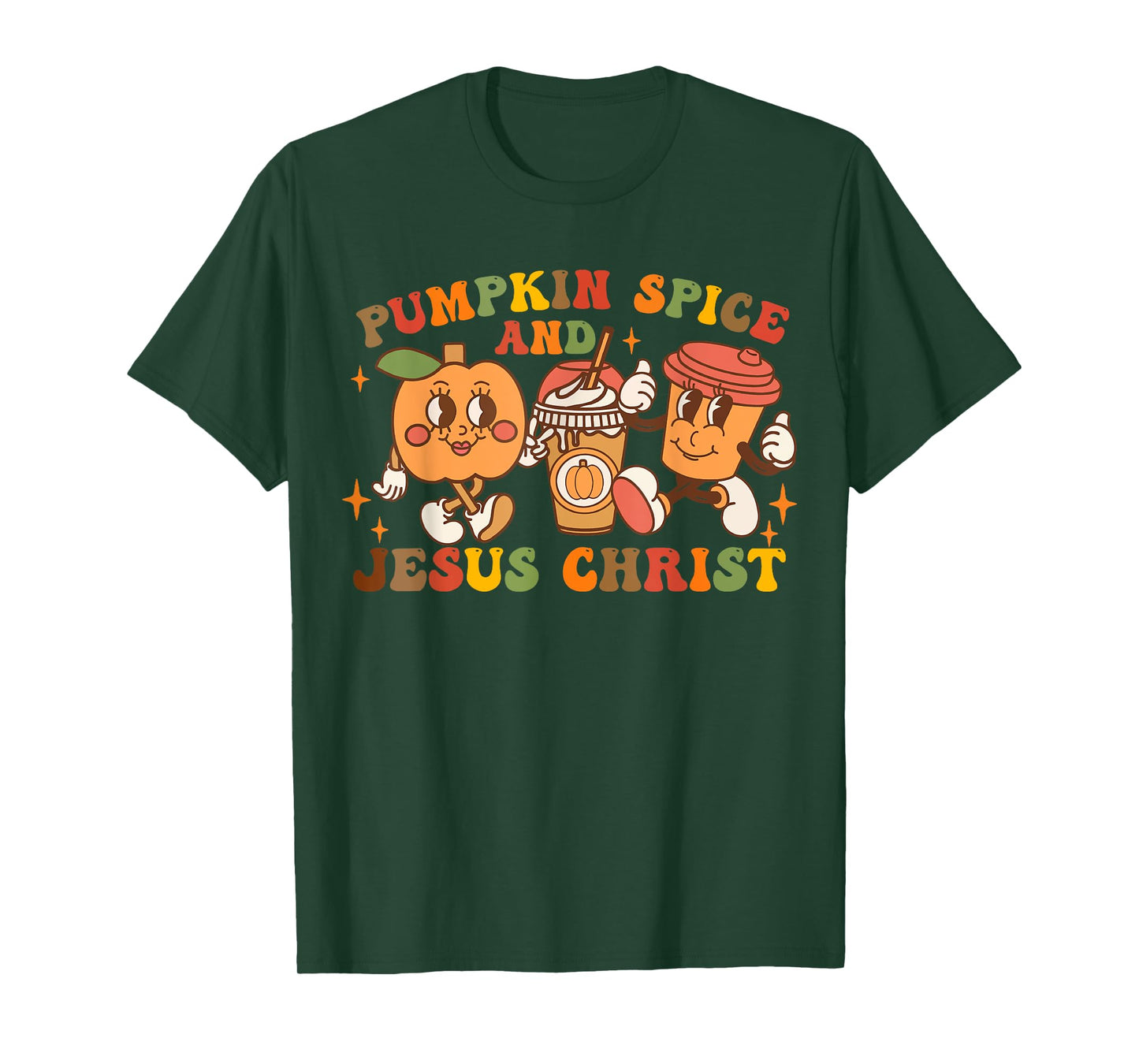 Pumpkin Spice and Jesus Christ Funny Fall Graphic T-Shirt