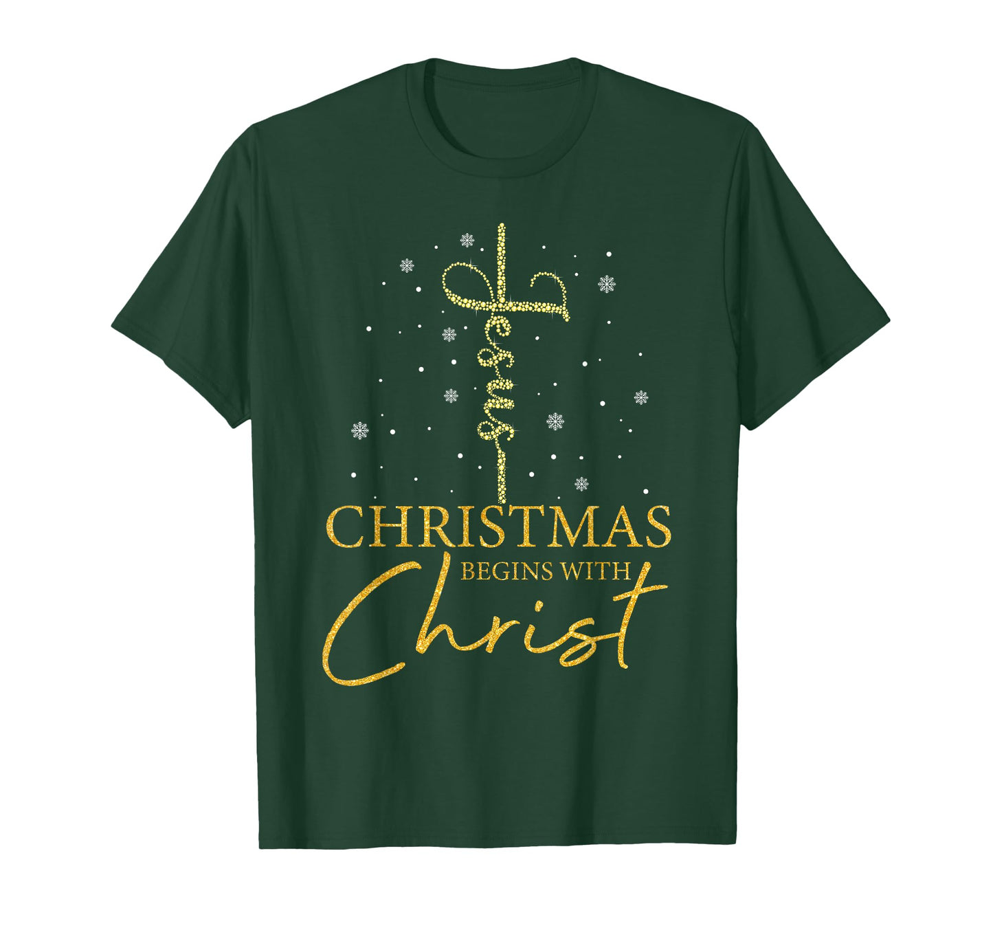 Christmas Begins With Christ Christian Jesus Xmas Pajamas T-Shirt