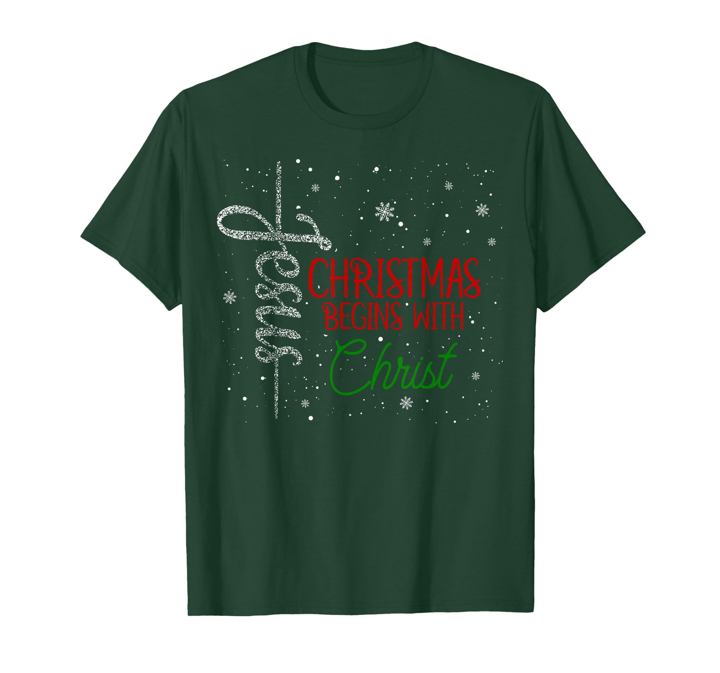 Christmas Begins With Christ, Christian Religious T-Shirt