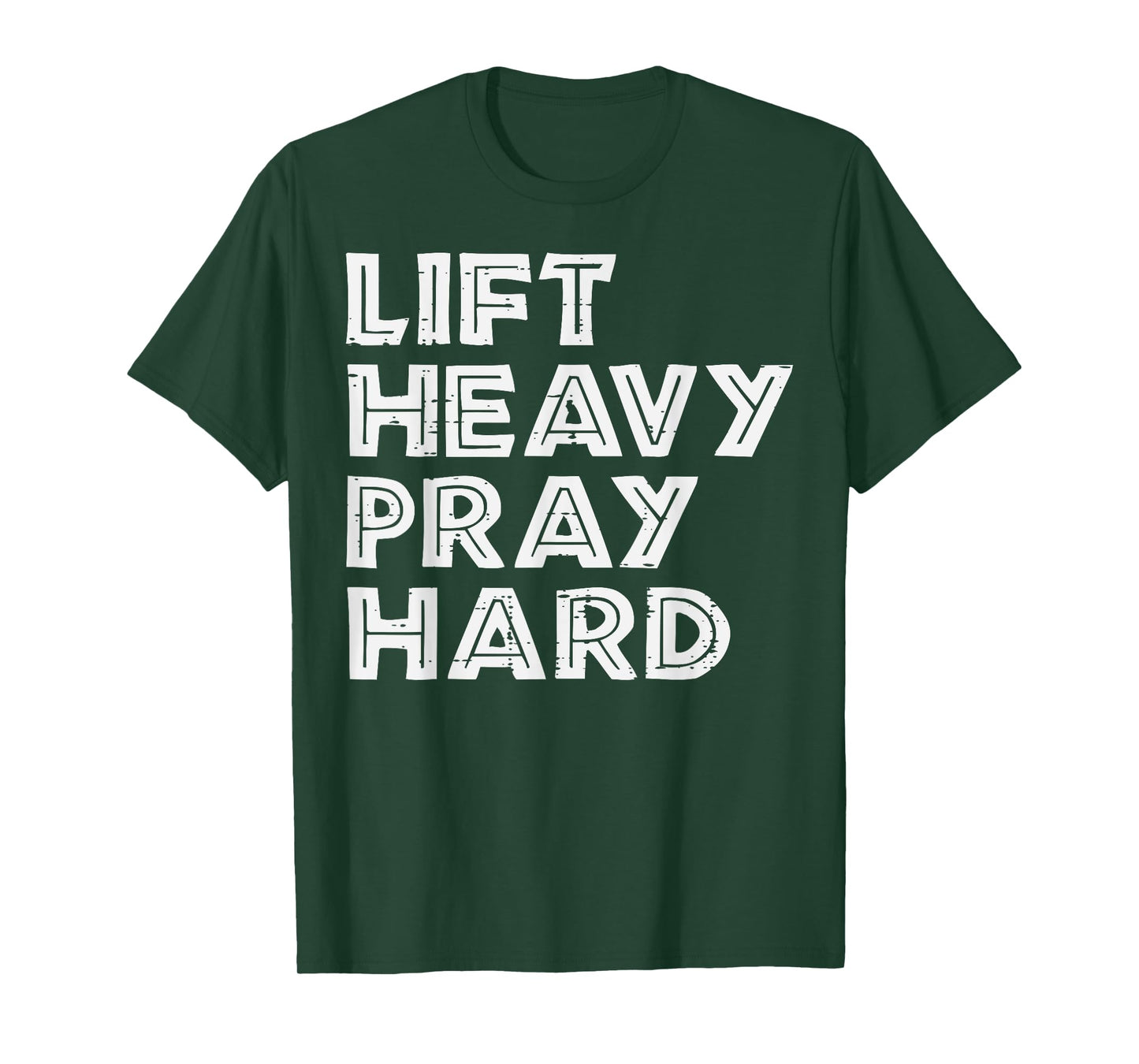 Workout Lift Heavy Pray Hard Gym Fitness Christian Women Men T-Shirt