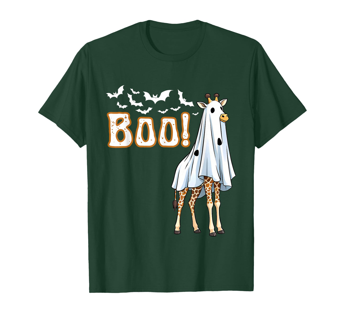 Funny Giraffe Ghost Boo Shirt Cute Animal Halloween Costume T-Shirt