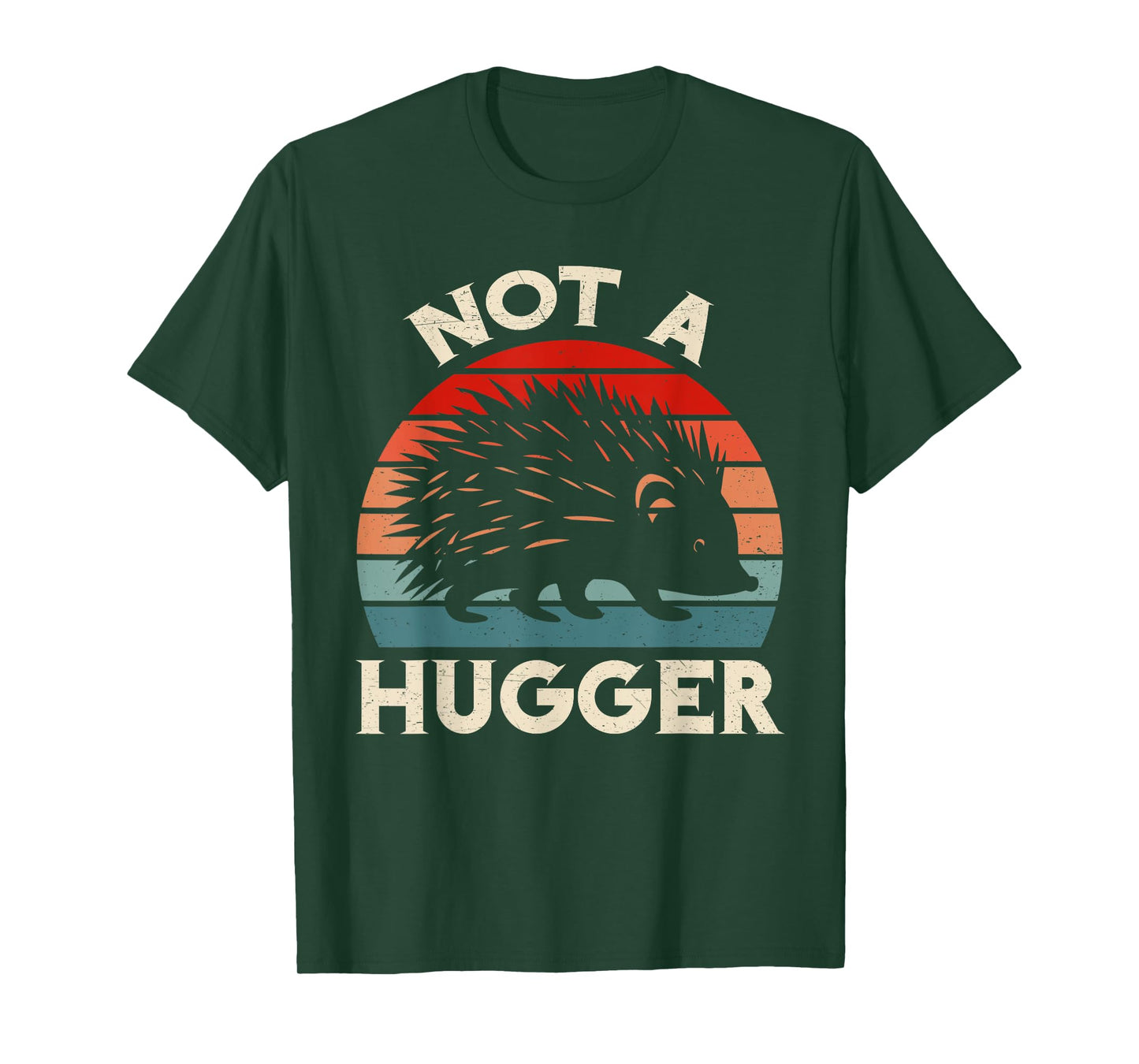 Funny Porcupine Humor Not A Hugger Retro Vintage Animal T-Shirt