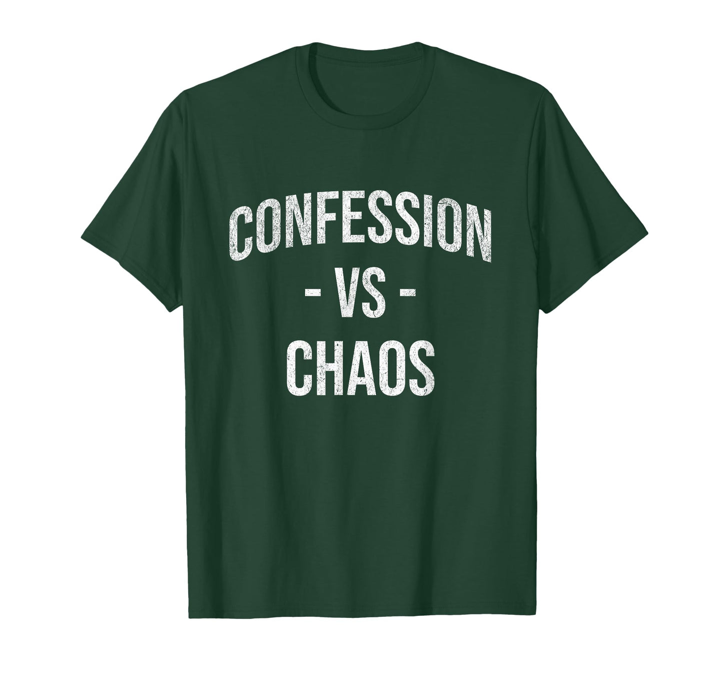 Confession vs Chaos Christian Catholic Mom Teacher Minimal T-Shirt
