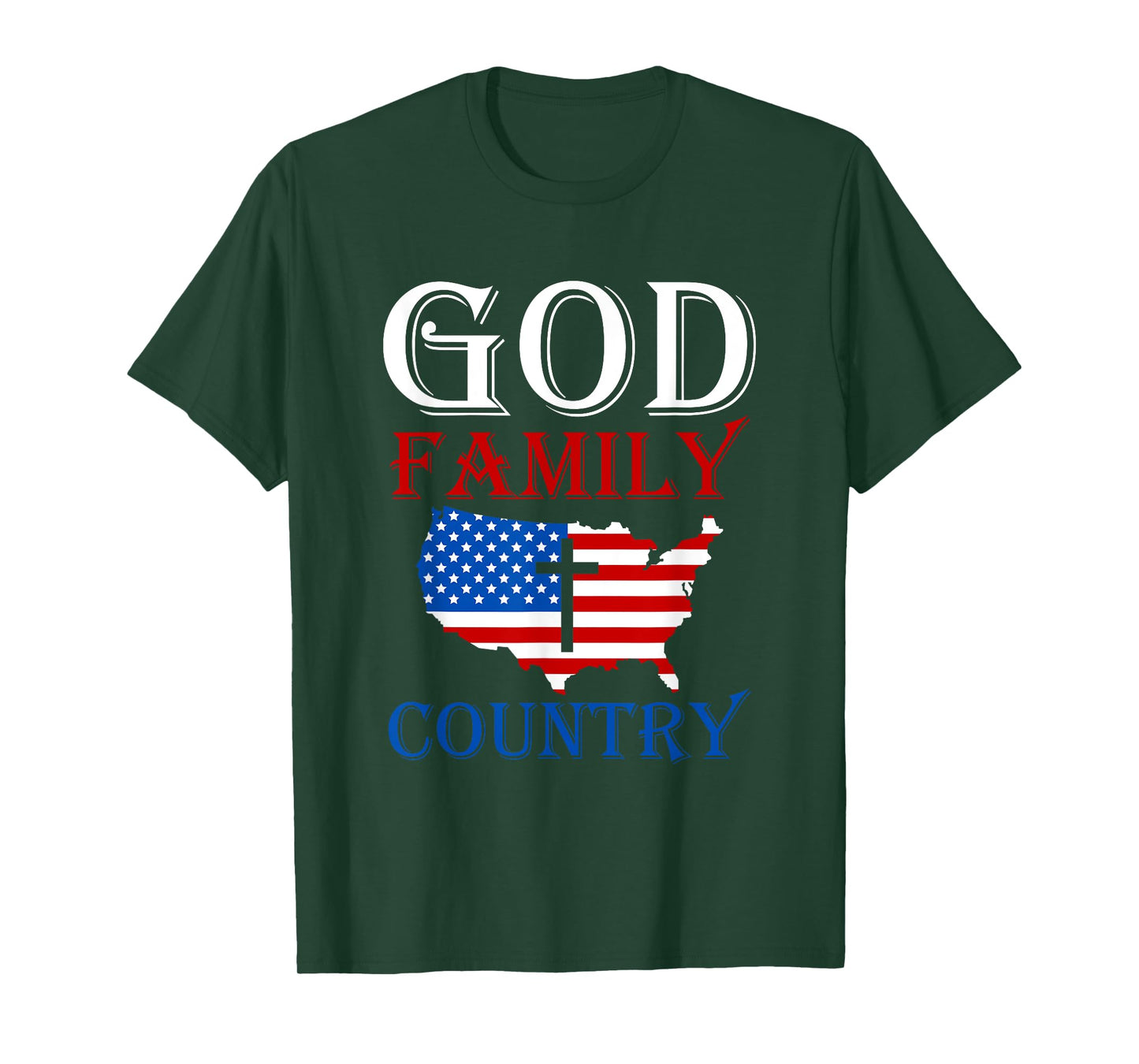 God Family Country Christian Gift USA Prayer T-Shirt