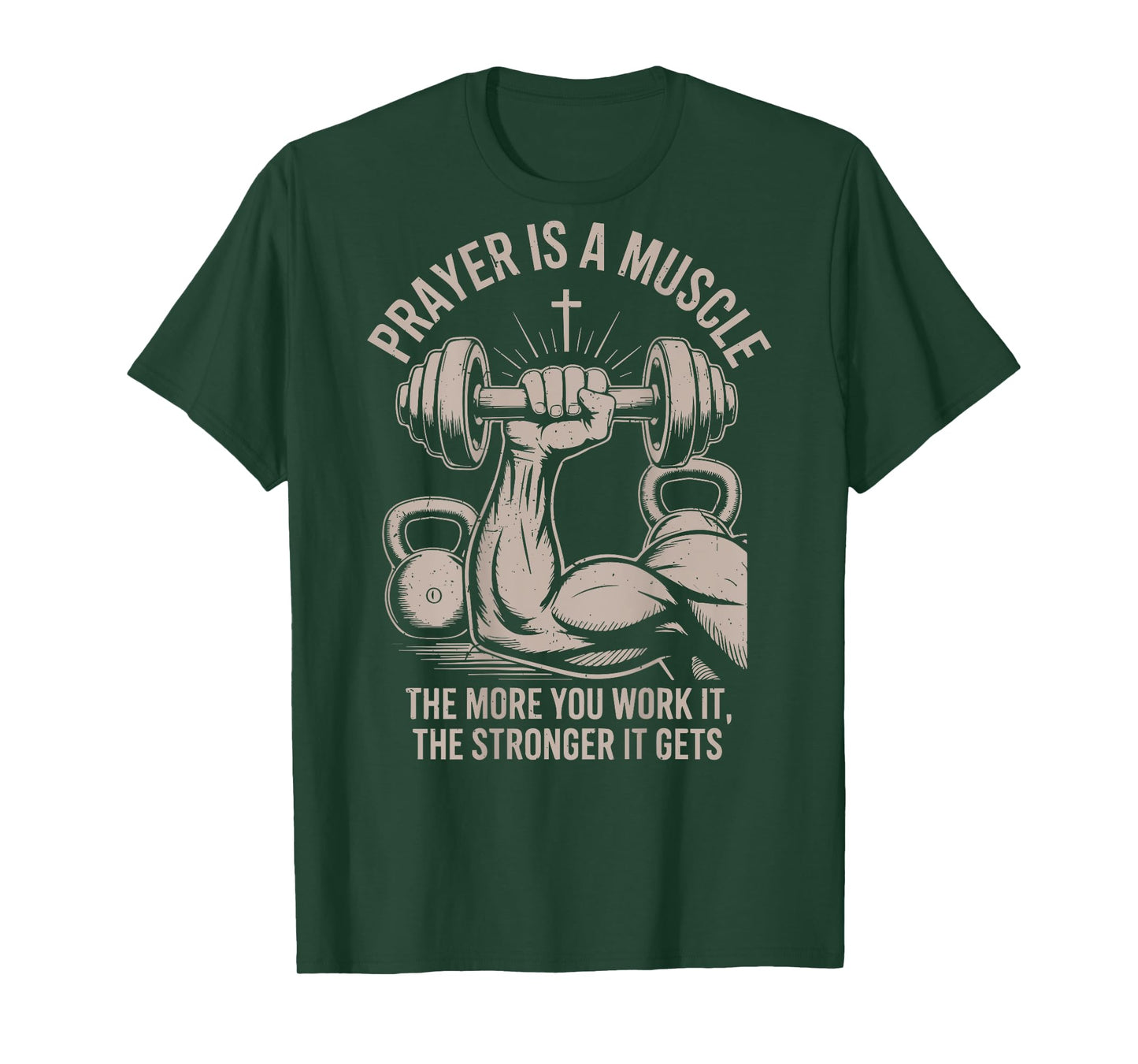 Men's Fitness Christian Gym Workout Prayer Is A Muscle Funny T-Shirt
