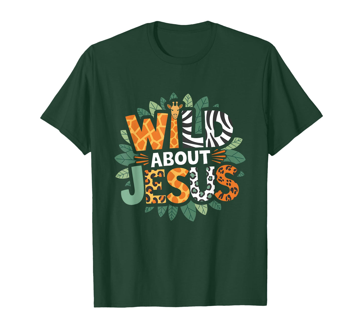 Wild About s Jesus Christian Believer Leopard Zebra Print T-Shirt
