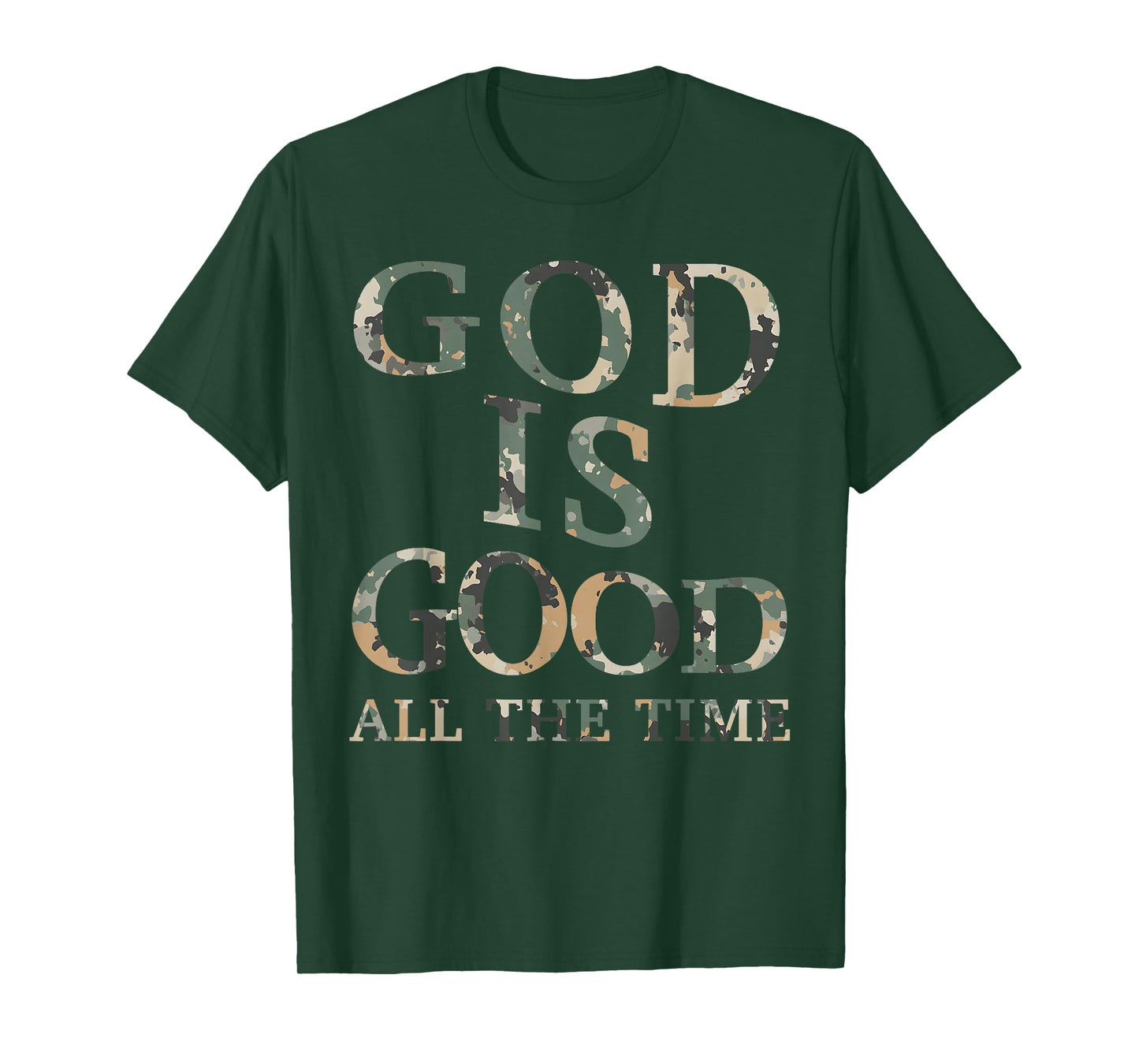 Vintage Camo God is Good Christian Teen Girl Jesus Son T-Shirt