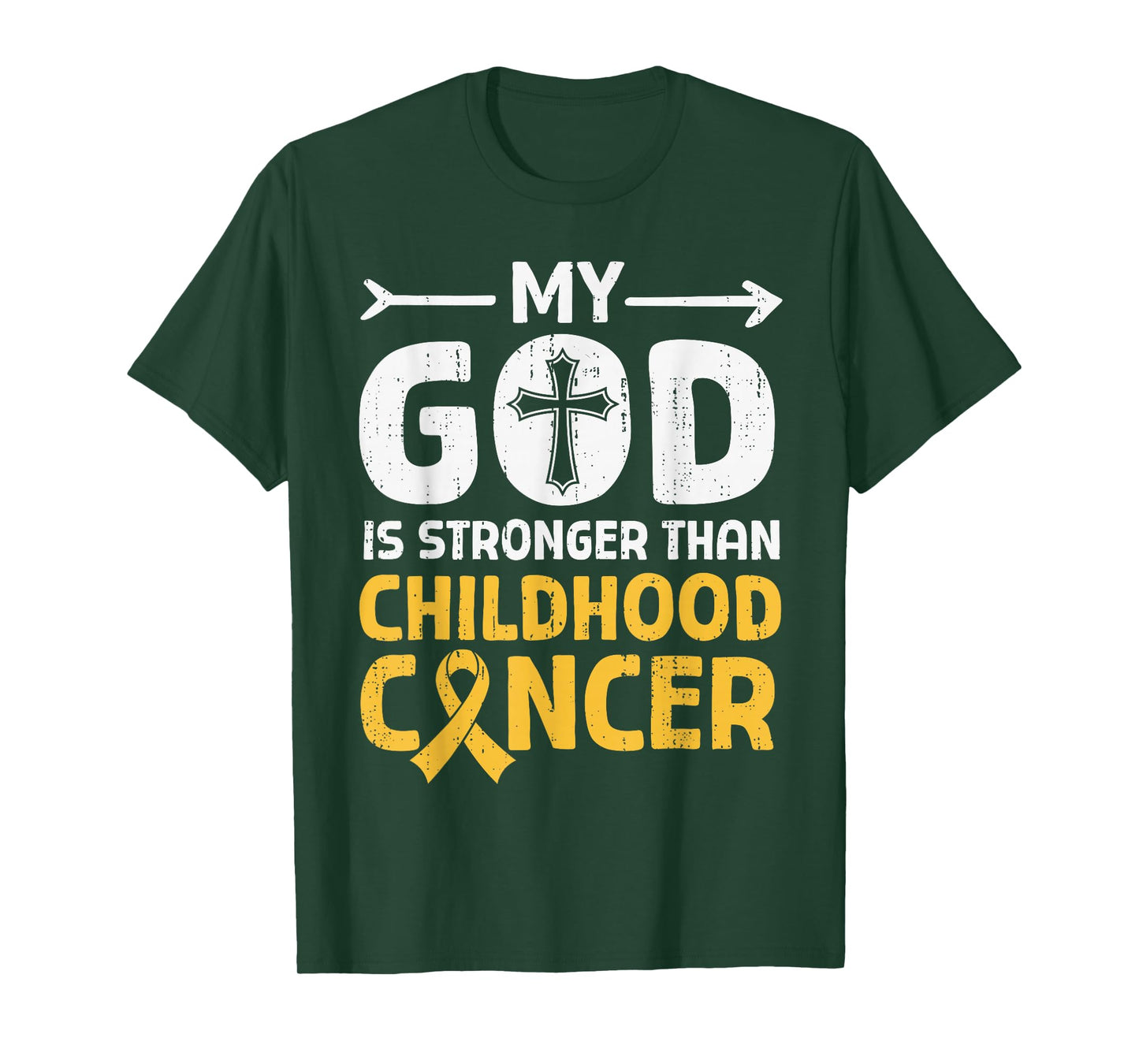 God Stronger Childhood Cancer Awareness Christian Religious T-Shirt