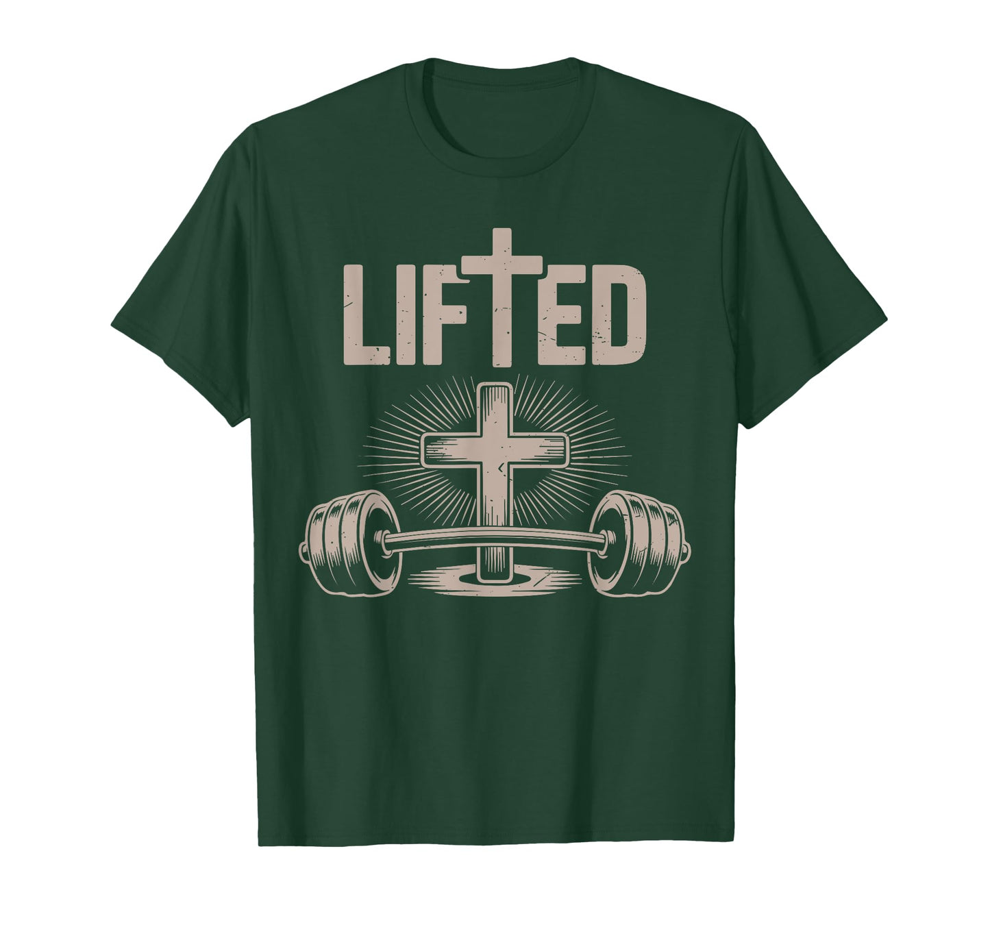 Lifted Funny Christian Workout Gym Jesus Weightlifting Cross T-Shirt