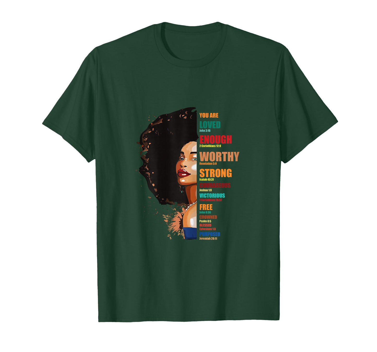 Biblical Affirmations Afro Black Women Christian Faith Gift T-Shirt
