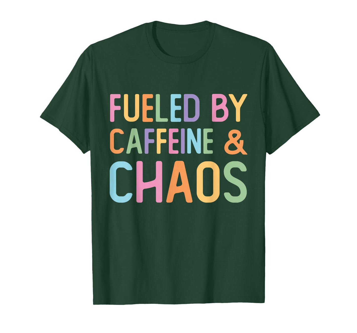 Fueled By Caffeine And Chaos Funny Retro Coffee Lovers Woman T-Shirt