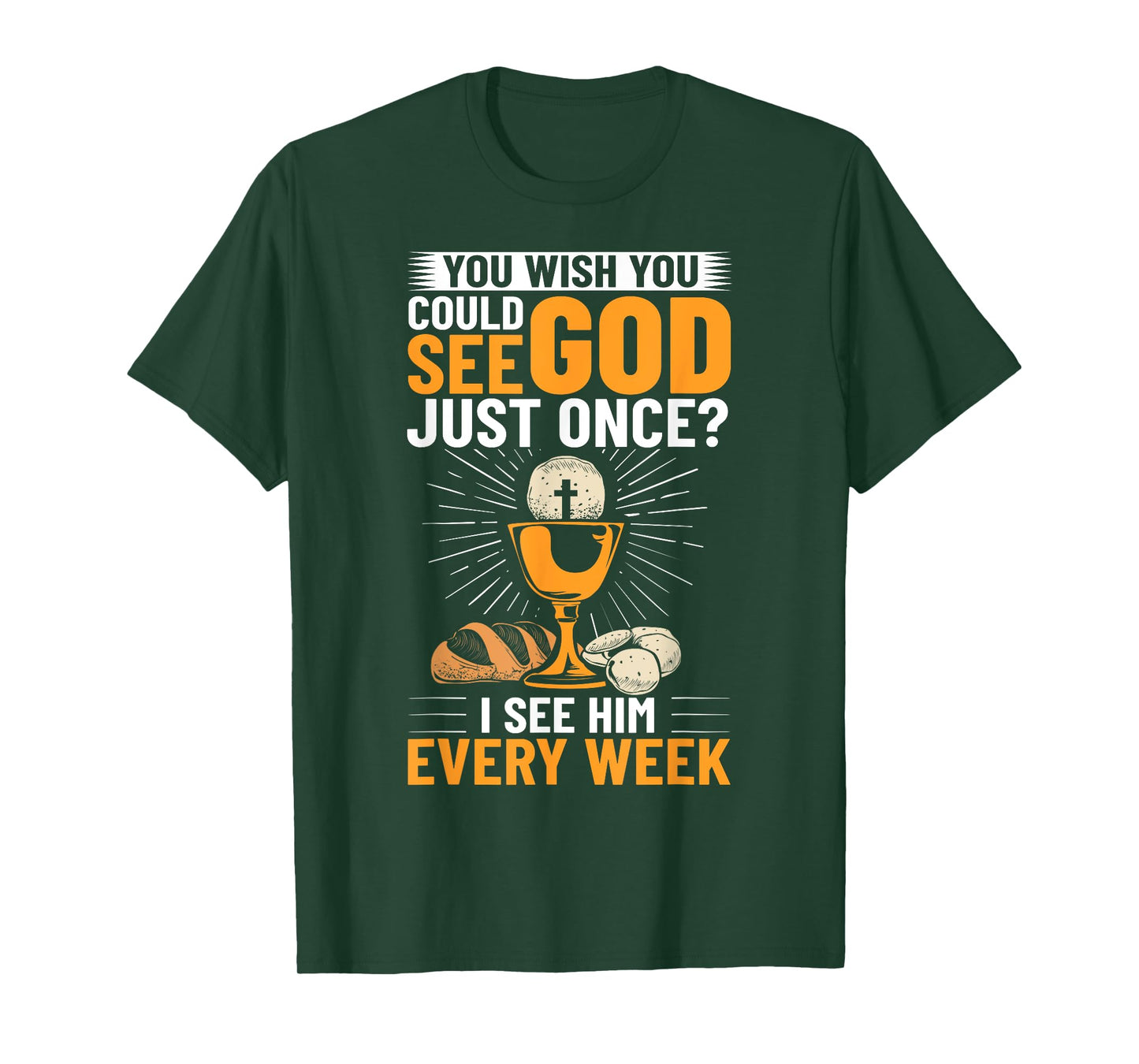 Religious Bible Faith Religion God Communion Christian T-Shirt, Small, Black