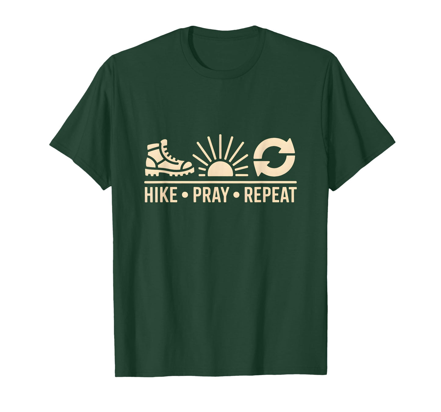 Hike Pray Repeat Spiritual Religious Christian Hiking T-Shirt