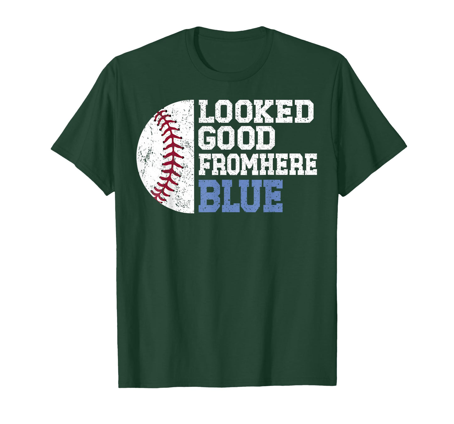 Looked Good From Here Blue Funny Softball Mama Mom Game Day T-Shirt