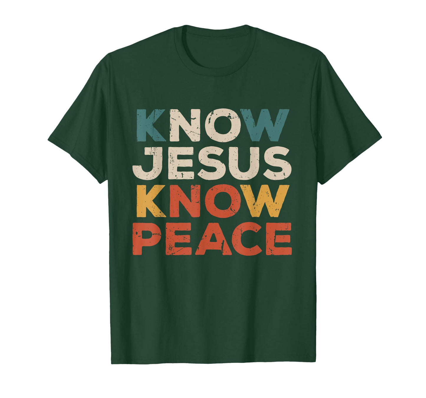 Know Jesus Know Peace Retro Christian Faith Church Religion T-Shirt