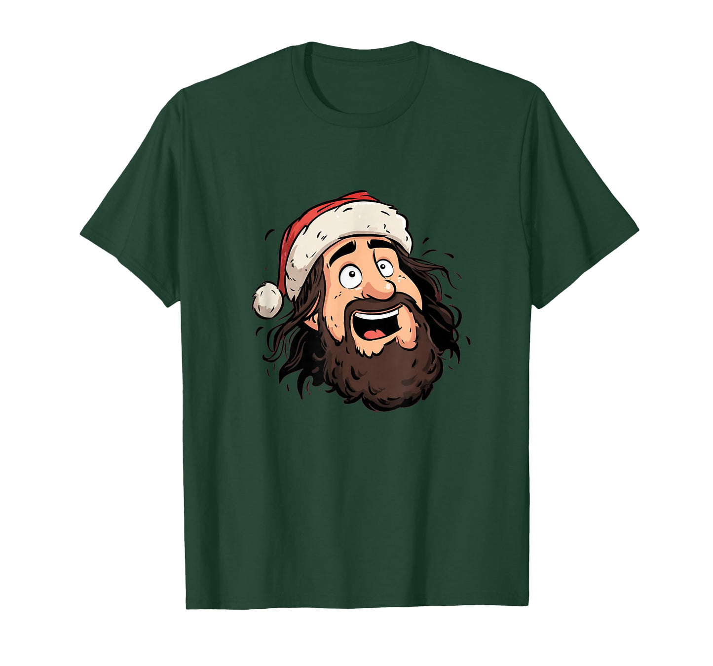 Funny Christ Face with Santa Claus Hat for Jesus & Believer T-Shirt