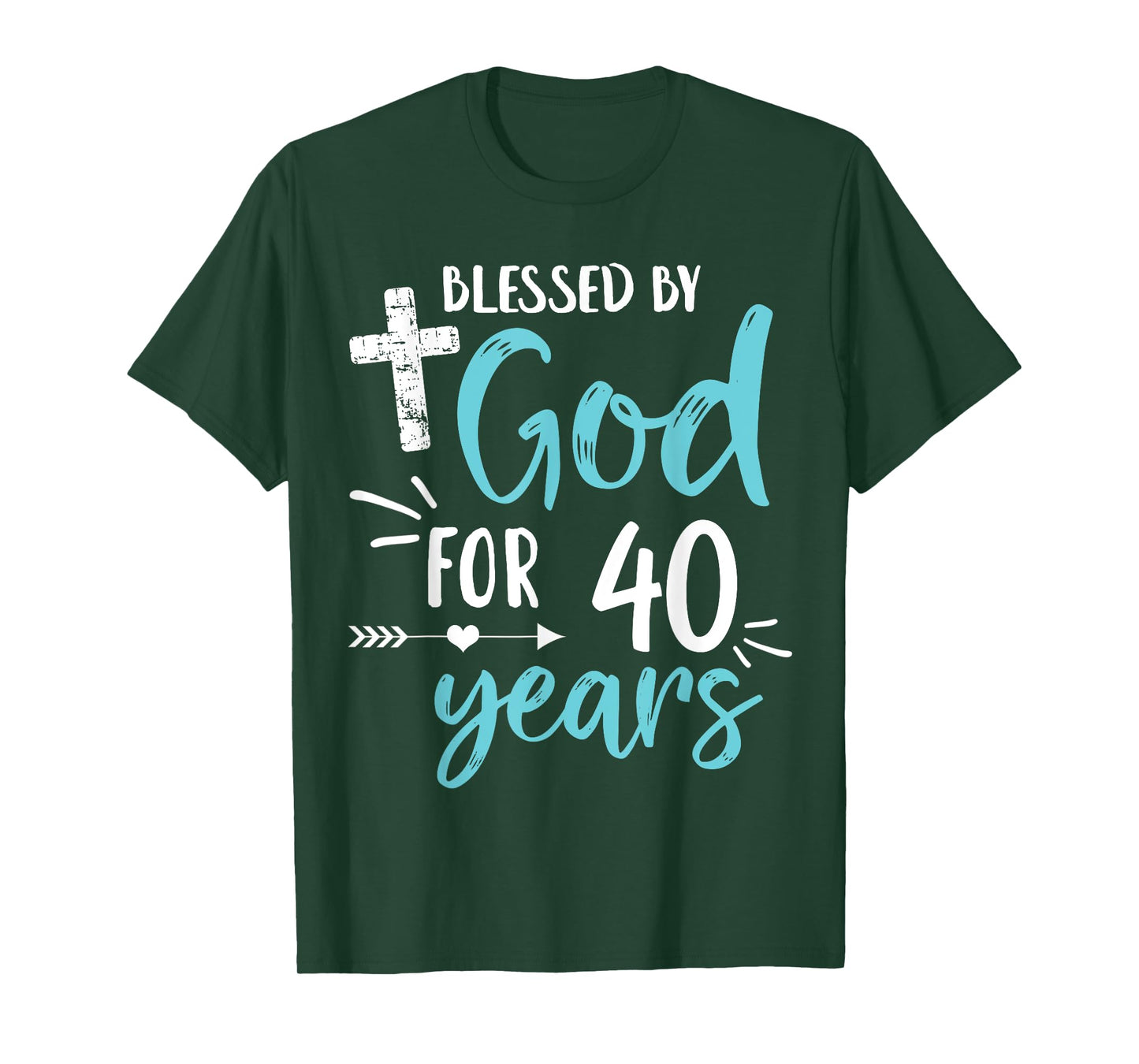 Blessed By God For 40 Years Cute Religious God's Grace T-Shirt