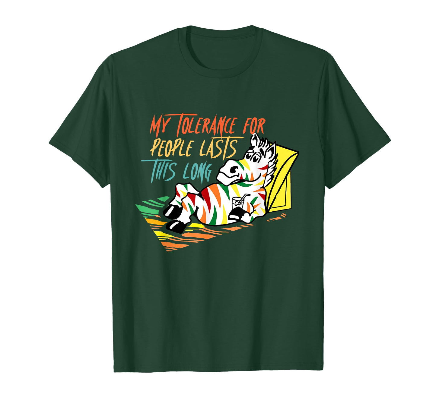 My Tolerance For People Lasts This Long Apparel T-Shirt, Small