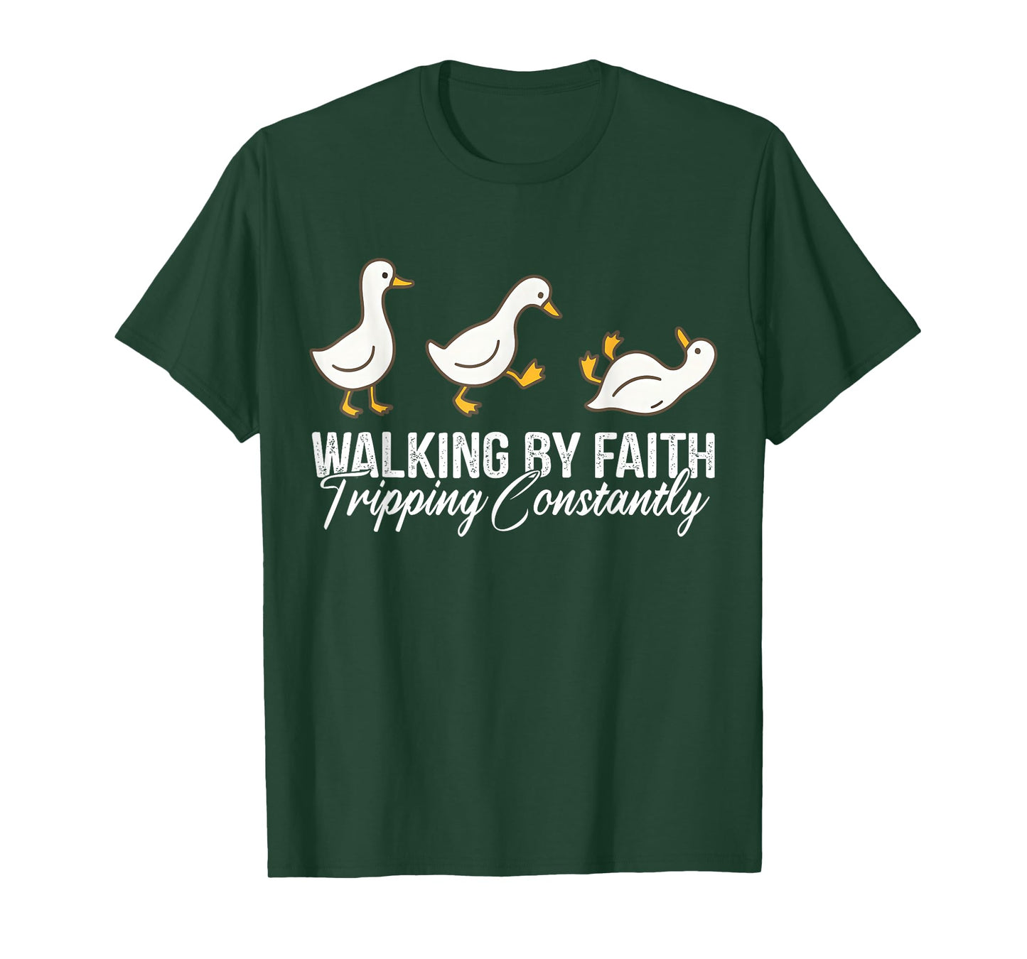 Christian Goose Walking by Faith Tripping Constantly Bible T-Shirt