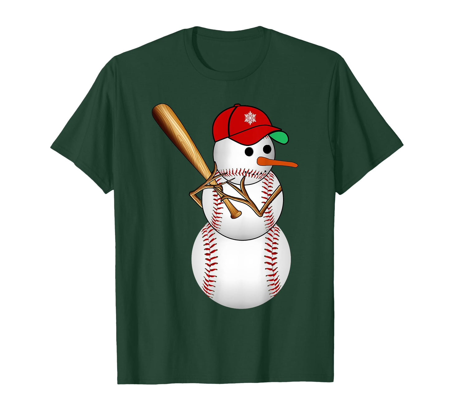 Baseball Snowman Balls Snow Christmas Xmas Gifts Men Women T-Shirt