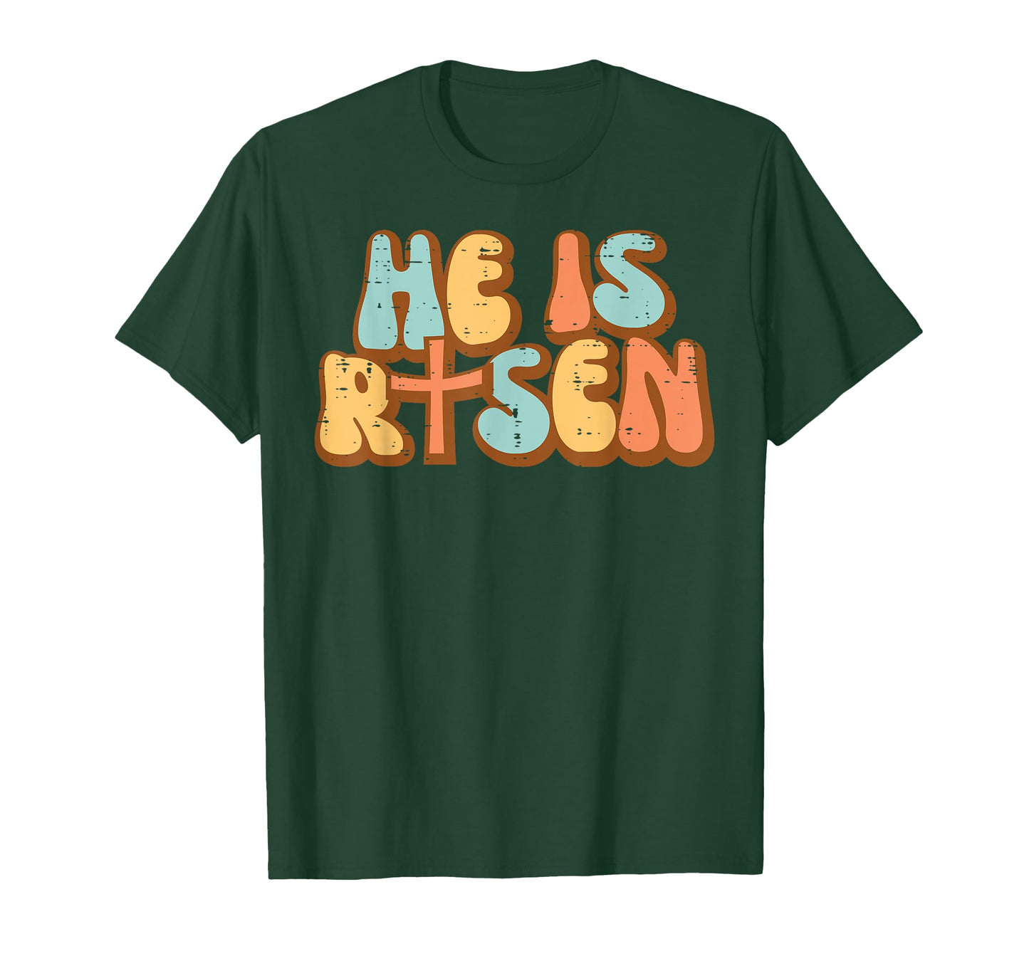 Easter He Is Risen Retro Resurrection Groovy Men Women Kids T-Shirt