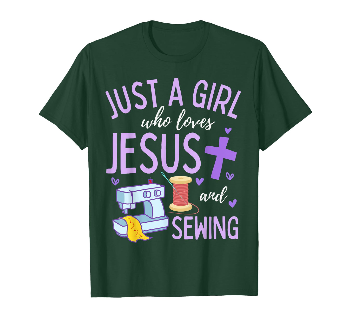 Just A Girl Who Loves Jesus and Sewing Christian Funny T-Shirt