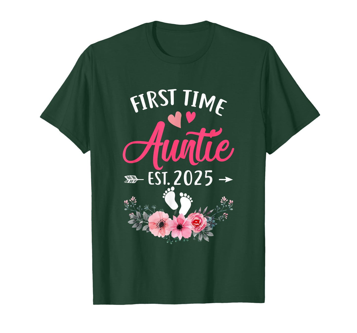 First Time Auntie Promoted To Auntie Est 2025 Mothers Day T-Shirt