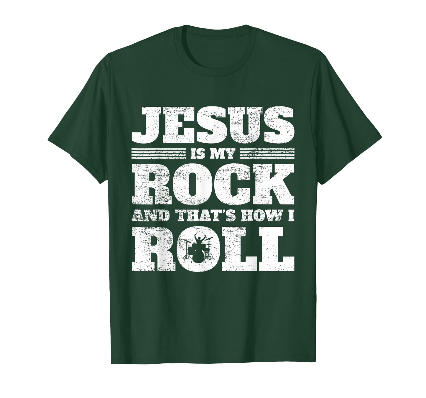 Christian Drumming - Jesus Rock & Roll - Christian Drummer T-Shirt