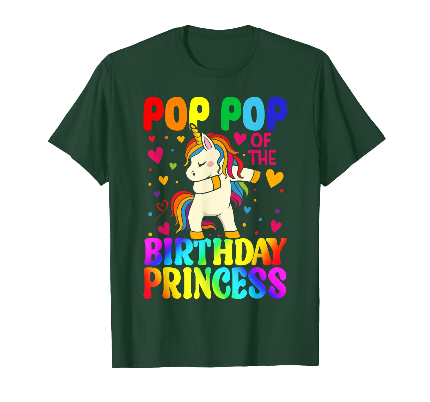 Pop Pop Of The Birthday Princess Unicorn Matching Family T-Shirt