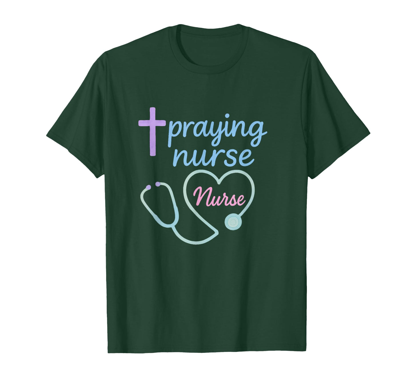 Praying Nurse Christian Nurse Faith Heat Stethoscope T-Shirt