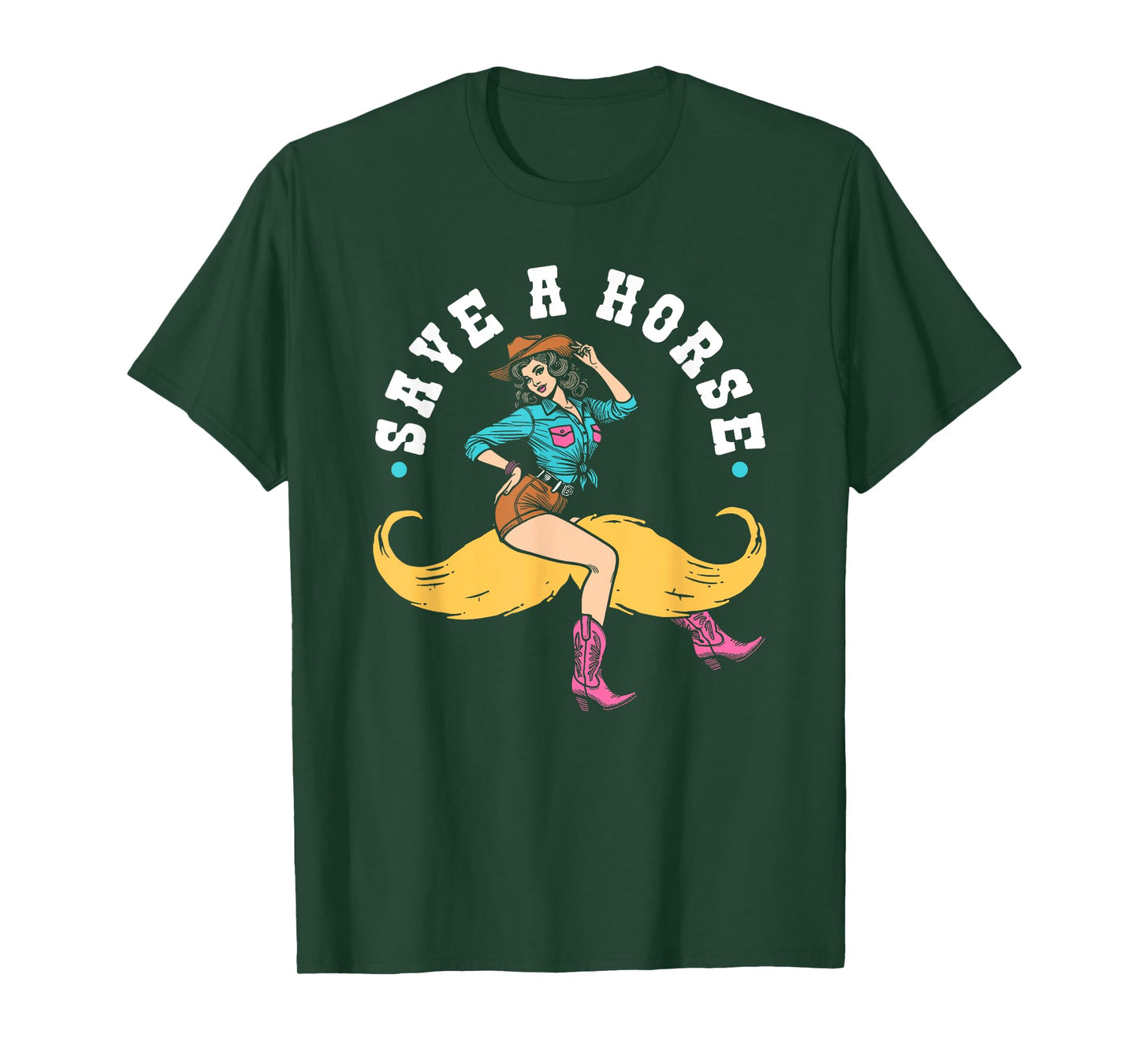 Save A Horse Ride A Mustache Rodeo Lover T-Shirt