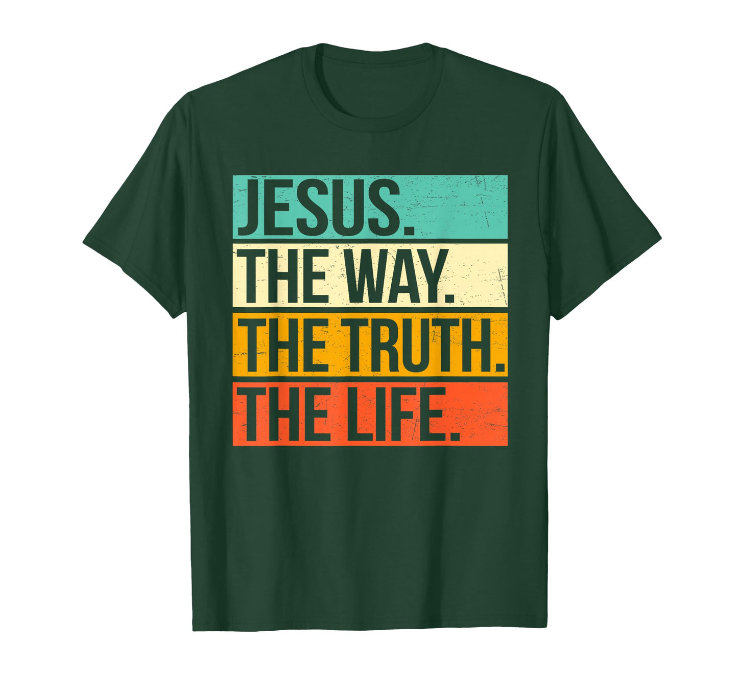 Retro Jesus The Way Truth Life Christians Bible T-Shirt