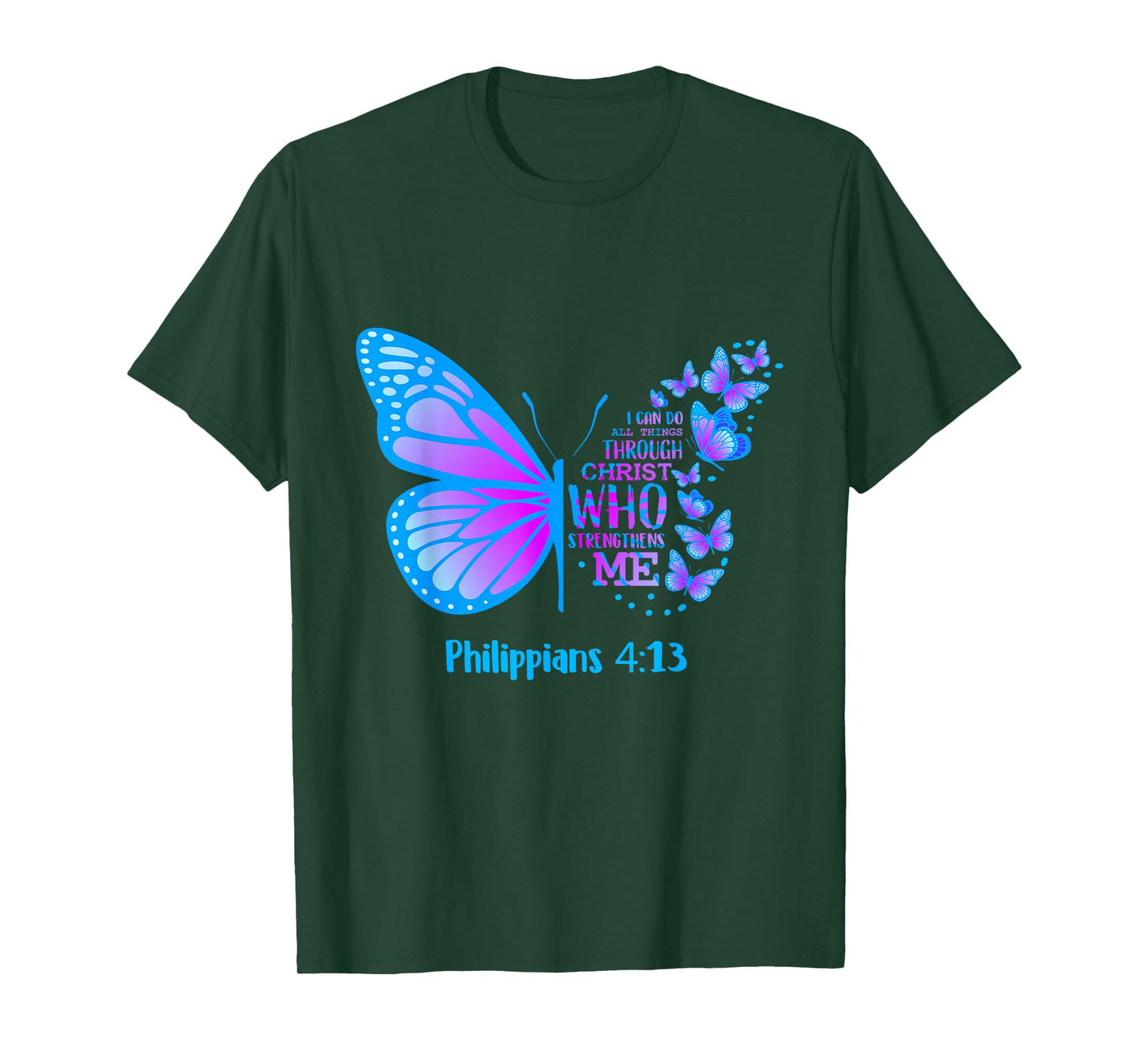 Butterfly Philippians 4:13 Shirt Christian T Shirts Apparel T-Shirt