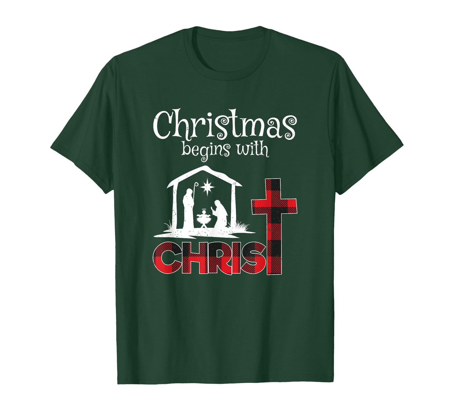 Christmas Begins With Christians Buffalo Plaid T-Shirt