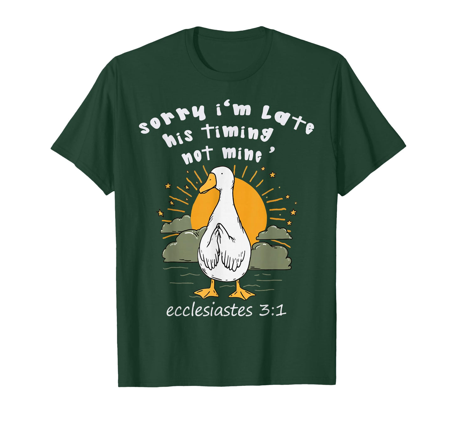 Sorry I’m Late I Walk by Faith Tripping Funny Christian T-Shirt