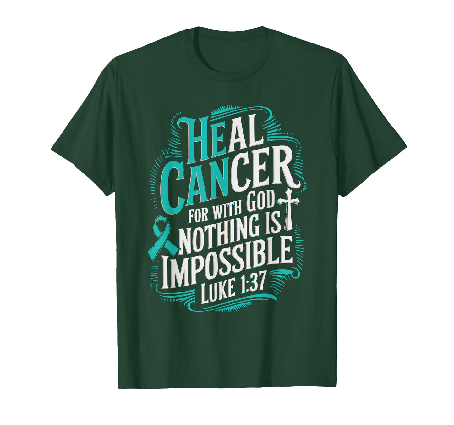 Heal Cancer Survivor Ovarian Cancer Awareness T-Shirt