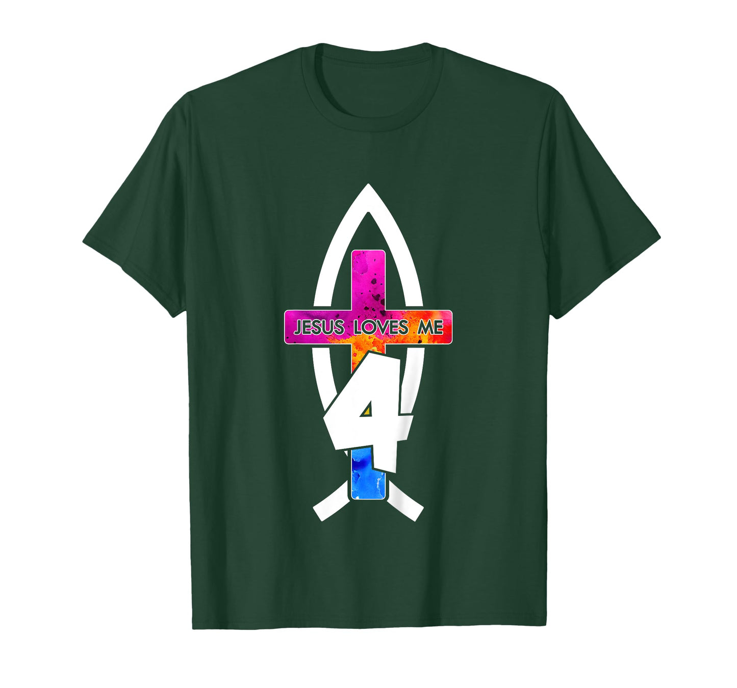 Jesus Loves ME 4 Religious 4 Years Jesus 4TH Birthday T-Shirt