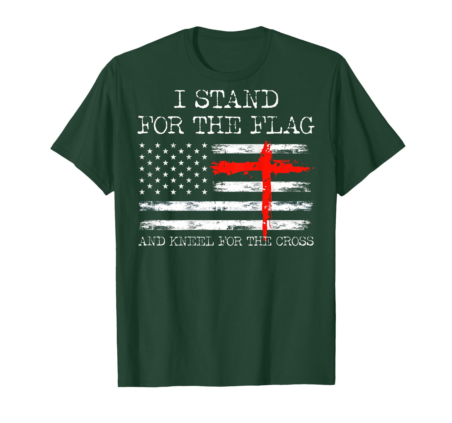 I Stand For The Flag And Kneel For The Cross USA (On Back) T-Shirt