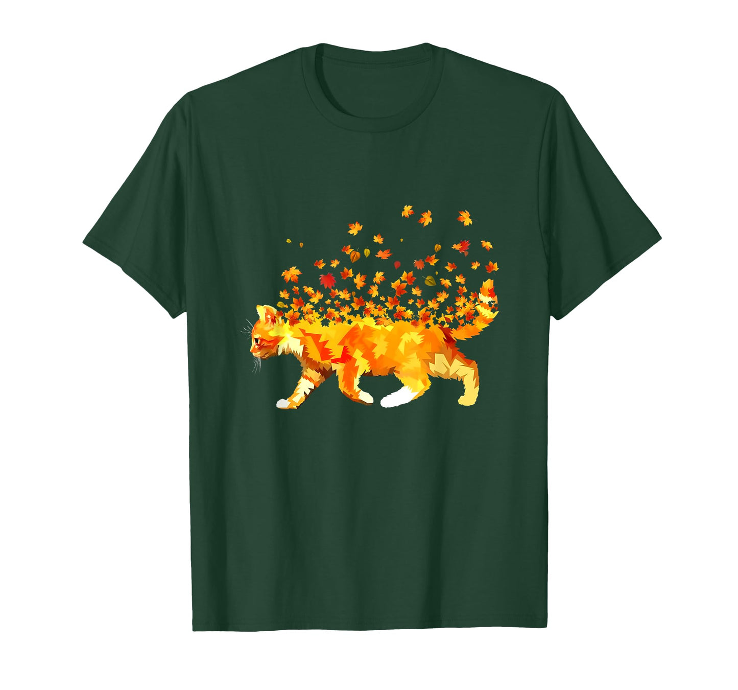 Cat Flying Autumn T-Shirt T-Shirt
