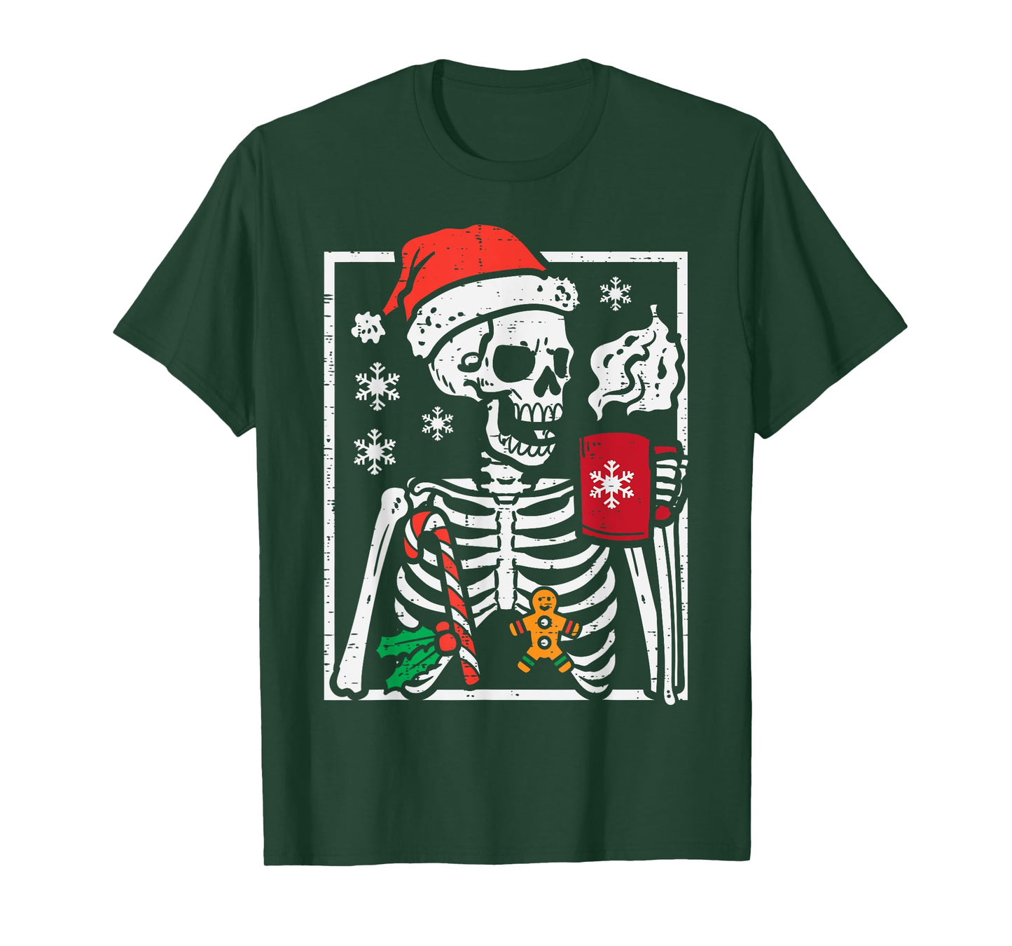 Christmas Skeleton Hot Chocolate Xmas Men Women Kids Youth T-Shirt