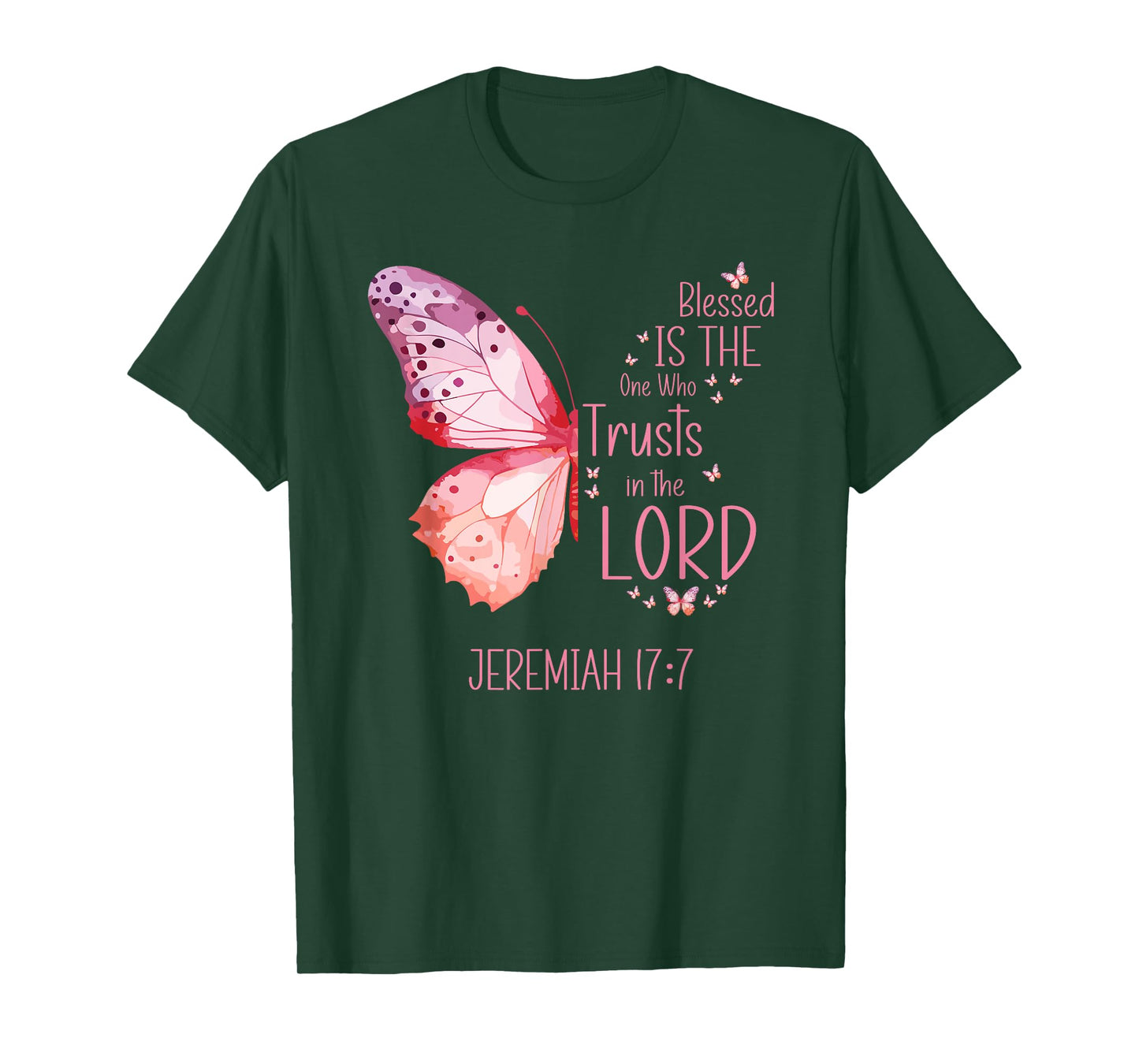 Christian Butterfly Womens Inspirational Bible Verse T-Shirt