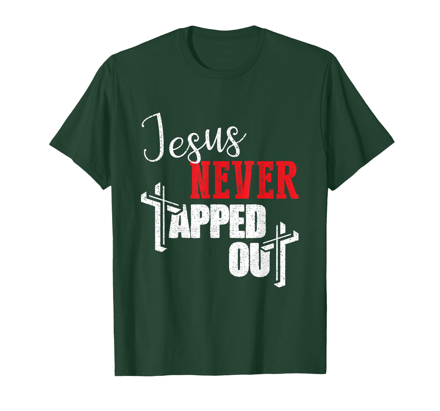 Jesus Never Tapped Out Christian Faith Wrestling T-Shirt