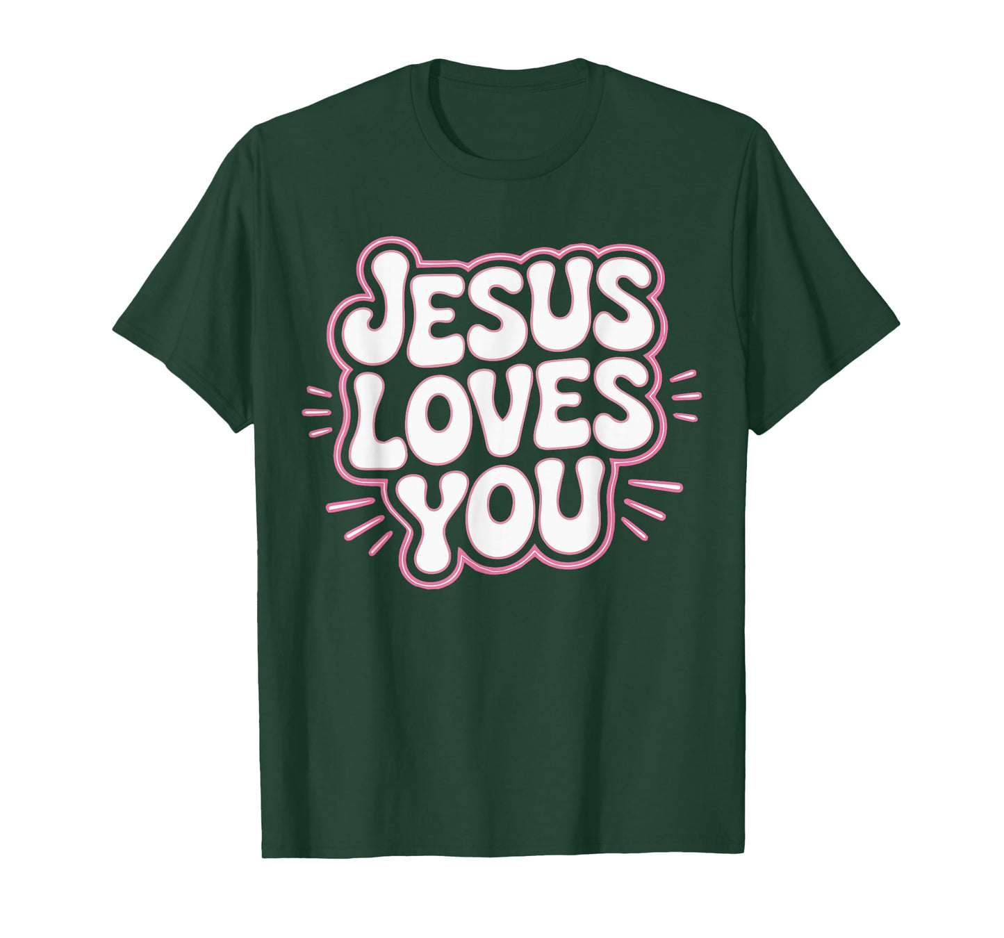 Toddler Jesus Loves You Pink White Christian Girl God Sister T-Shirt