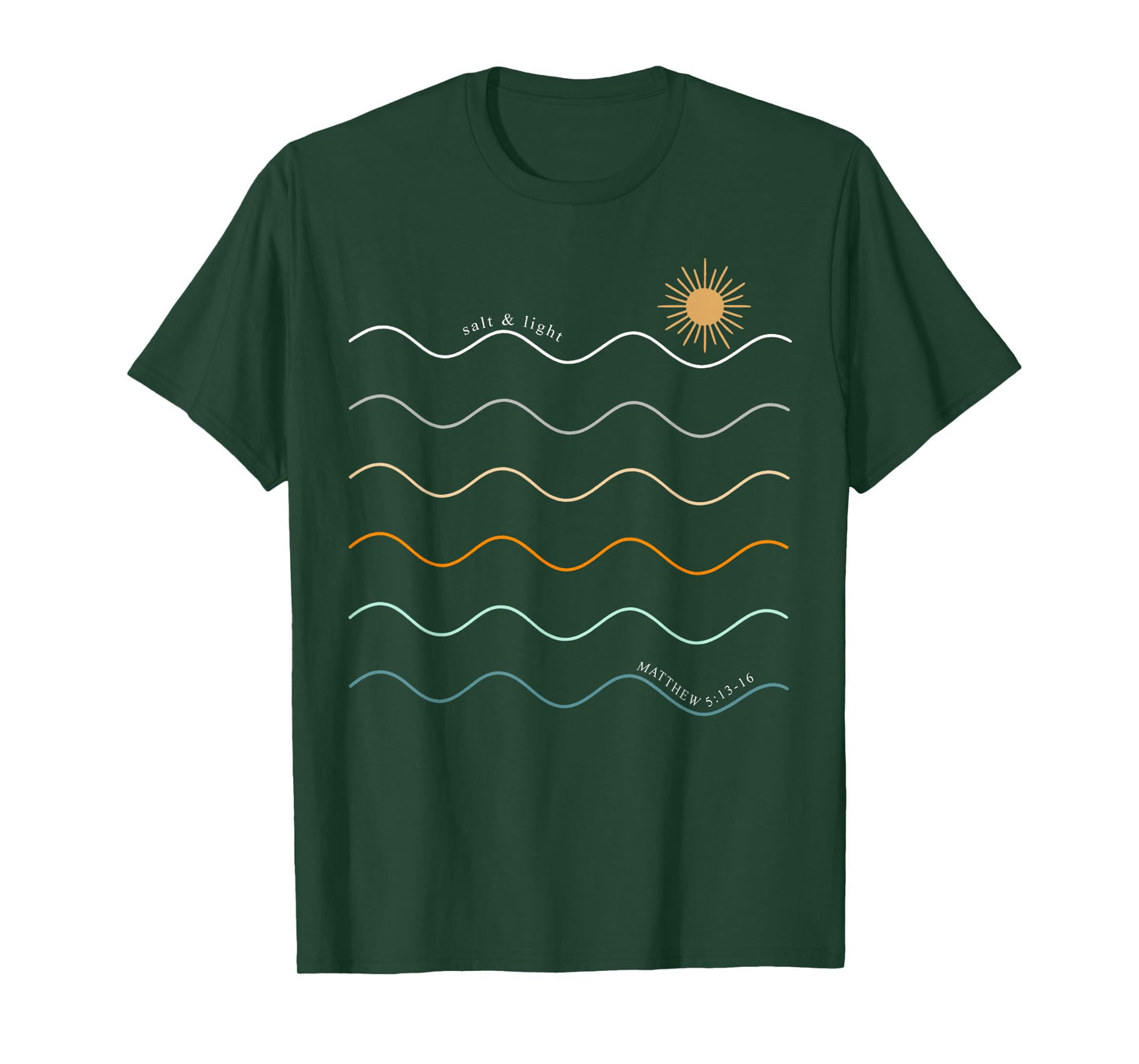 Salt and Light Matthew 5:13-16 Sun Christian Faith Design T-Shirt
