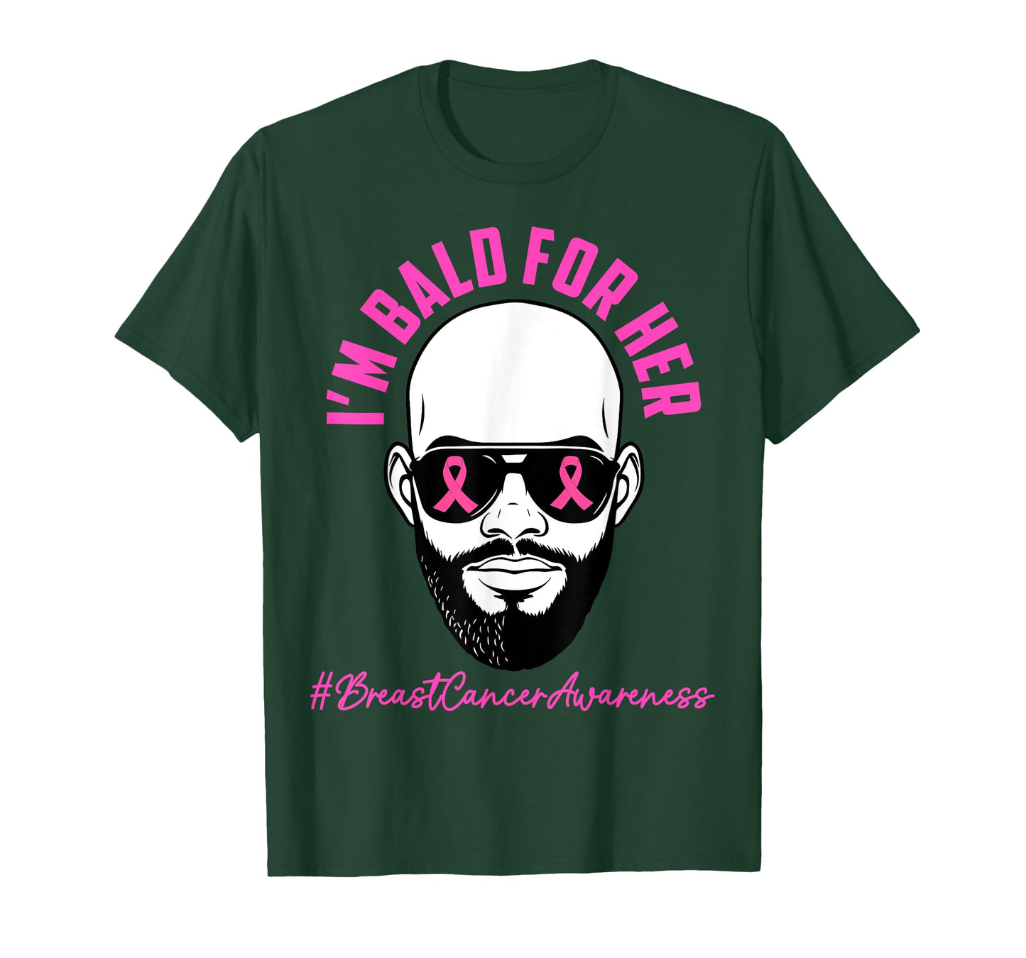 I'm Bald for Her Men Dad Breast Cancer Awareness Husband T-Shirt