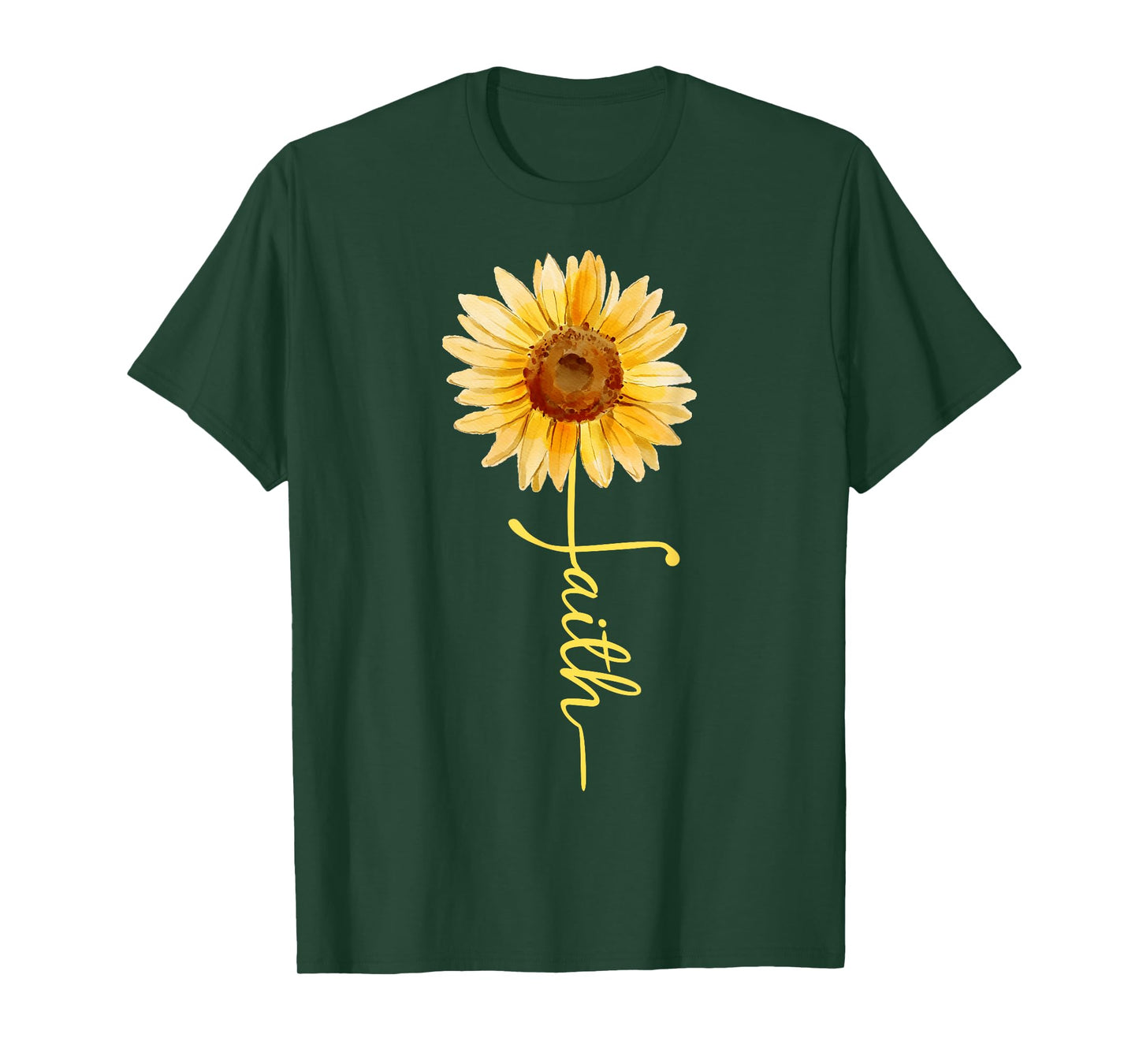 Christian Sunflower Faith butterfly Graphic women's T-Shirt